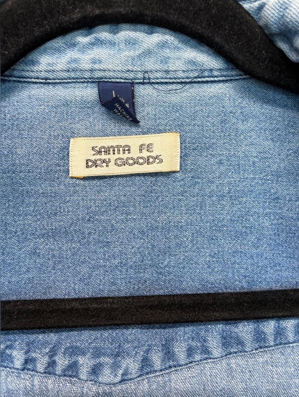 RARE Santa Fe Dry Goods Women Denim Western Shirt sz Large Made In HONG KONG EUC - Picture 10 of 14